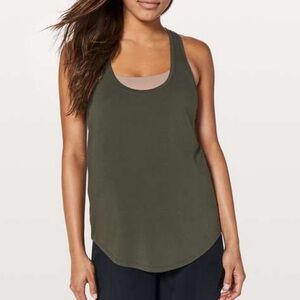 LULULEMON Love Tank *Pleated Dark Olive Green Small